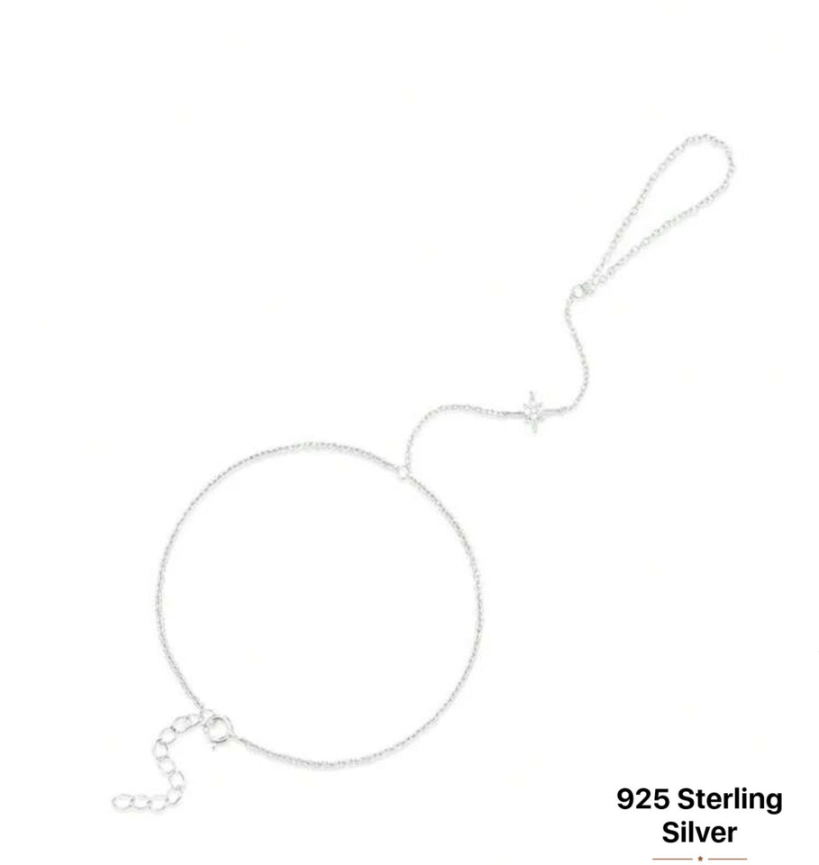 1 Pcs 925 Sterling Silver Minimalist ring bracelet