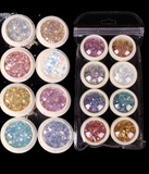 8-Colors Aurora Mermaid Chunky Hexagon Nail Sequin Shining Mixed Nail Glitter Flakes Irregular Paillette Mermaid Sparkly Flakes