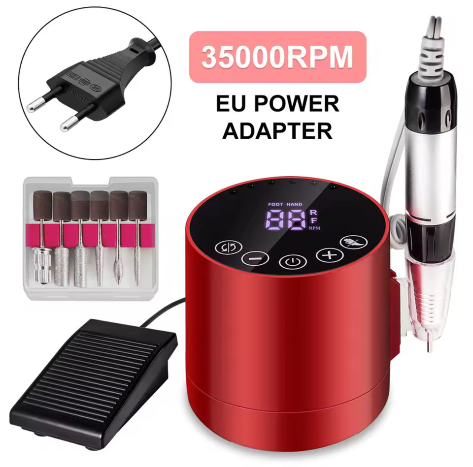 Professional Nail Drill Machine with 35000RPM HD Display