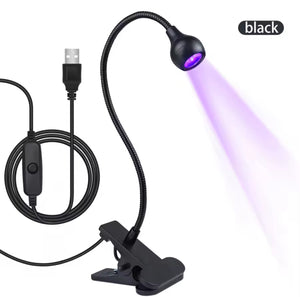 5W LED UV Gel Nail Curing Lamp with Clip And Flexible Tube