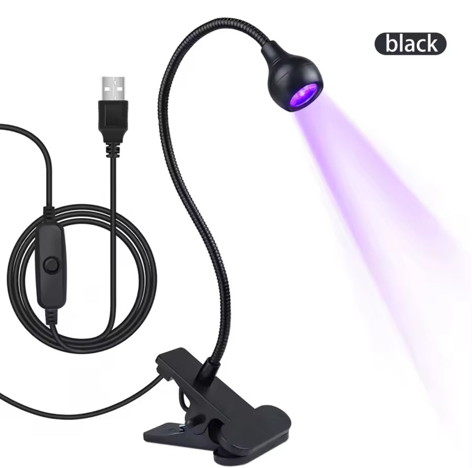 5W LED UV Gel Nail Curing Lamp with Clip And Flexible Tube