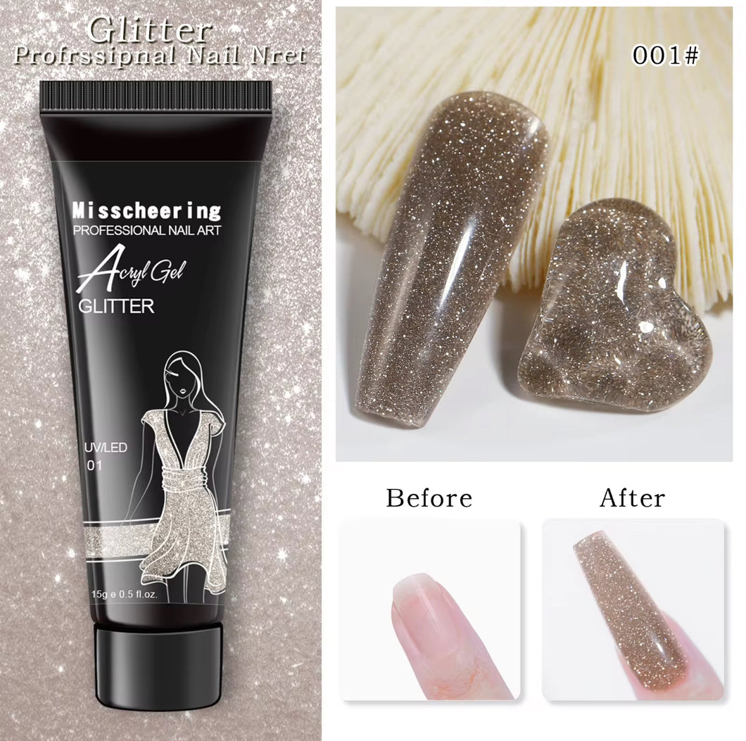 Shimmer glitter poly gel 15 ml