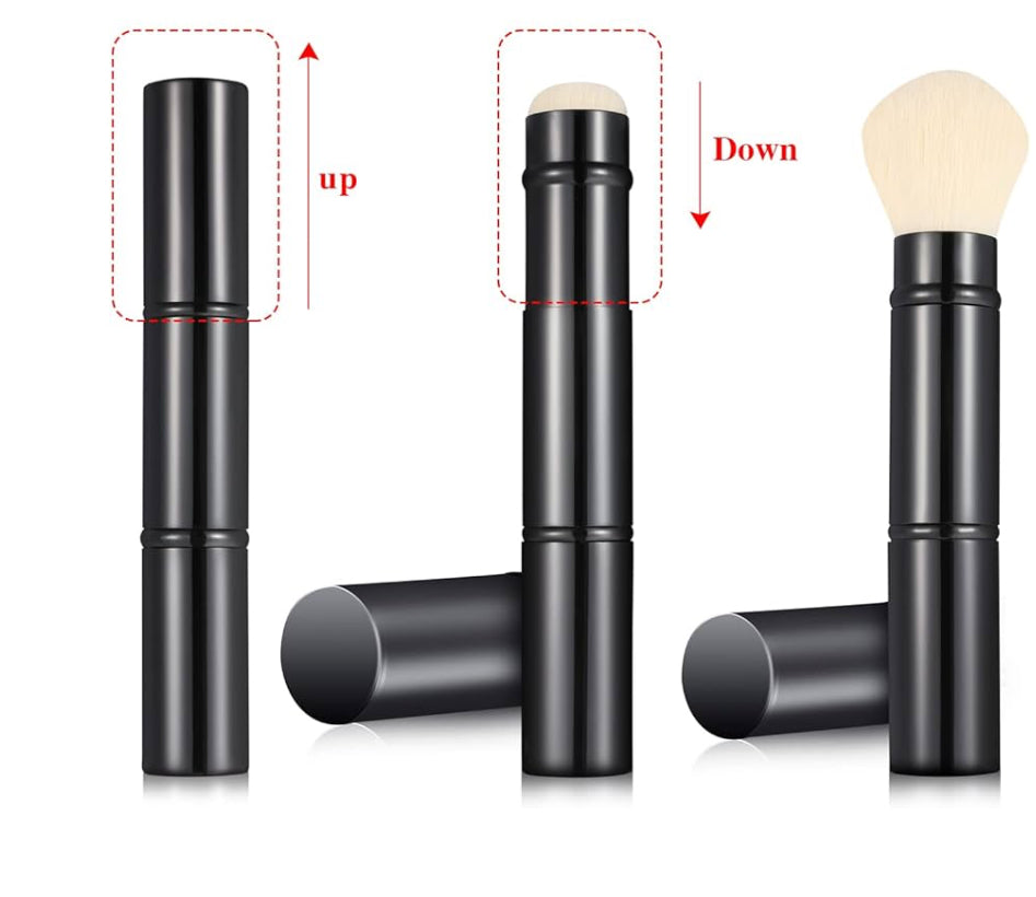 Falliny Makeup Brushes, Dual-ended Retractable Foundation Powder Sunscreen