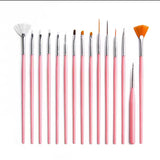 15pcs Pottery Brush  Painting Brush Nail