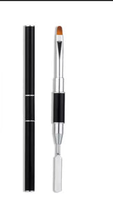 1pc Double Side Nail Art Brush Spatula Poly Nail Gel Pen