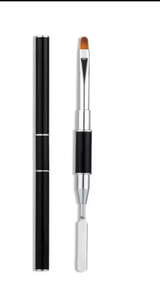 1pc Double Side Nail Art Brush Spatula Poly Nail Gel Pen