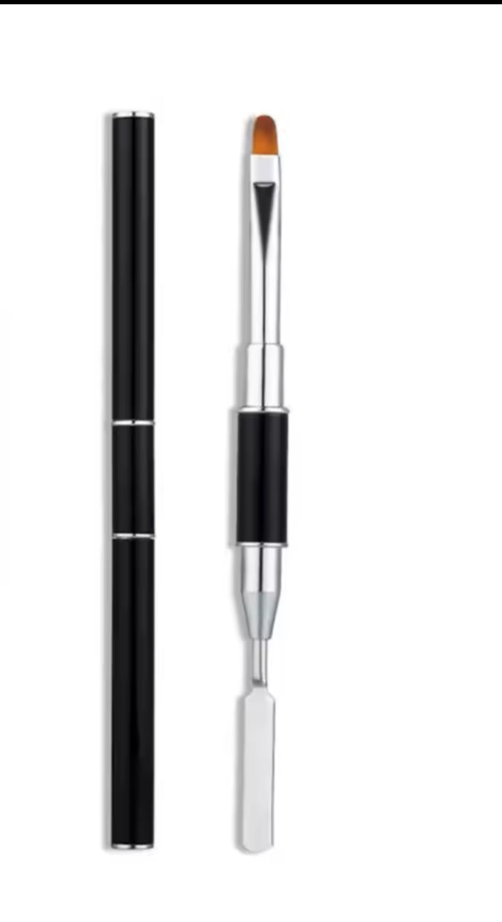 1pc Double Side Nail Art Brush Spatula Poly Nail Gel Pen
