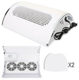 40W 3 Fan Nail Art Manicure Tool Vacuum Suction Dust Collector Machine - White