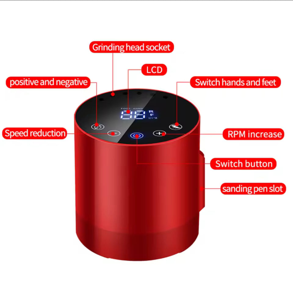 Professional Nail Drill Machine with 35000RPM HD Display