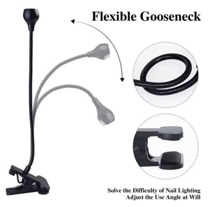 5W LED UV Gel Nail Curing Lamp with Clip And Flexible Tube