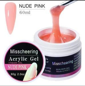 Extension Nail Gel Polish nude  Pink Varnish Acrylic Powder Liquid, 60g(tpo free)