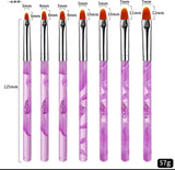 Set 7pcs Acrylic UV Gel polish nails art brush set .