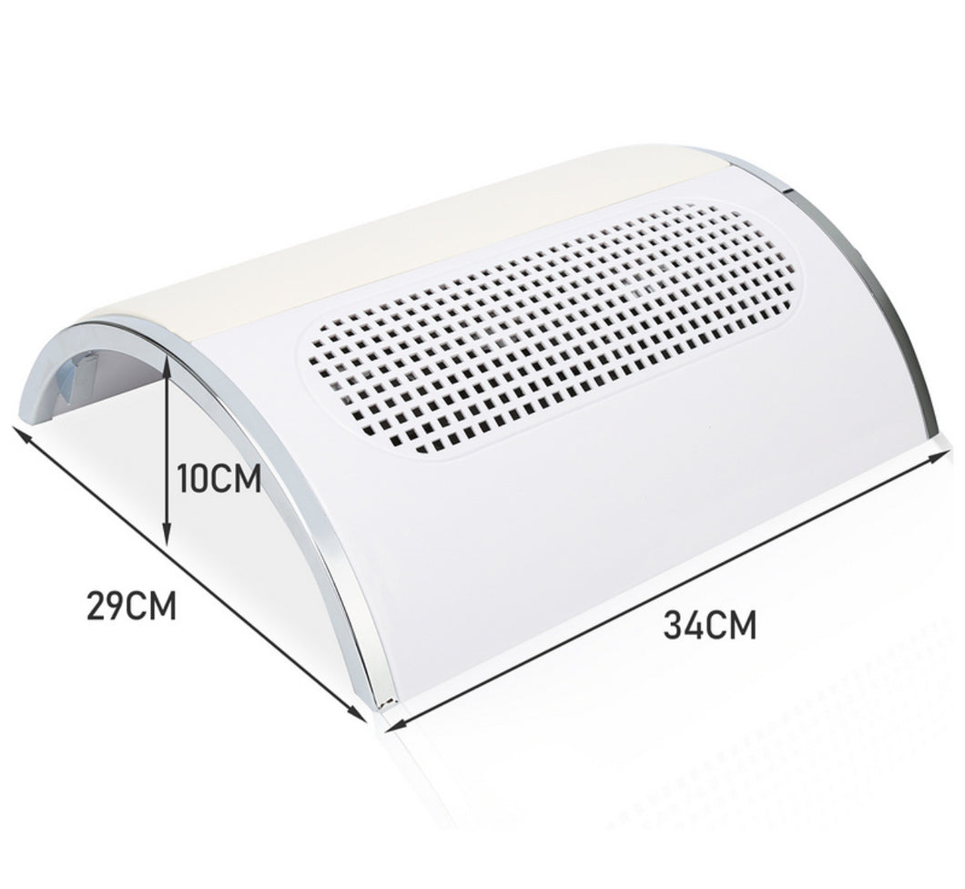 40W 3 Fan Nail Art Manicure Tool Vacuum Suction Dust Collector Machine - White