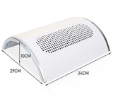 40W 3 Fan Nail Art Manicure Tool Vacuum Suction Dust Collector Machine - White