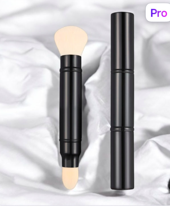 Falliny Makeup Brushes, Dual-ended Retractable Foundation Powder Sunscreen