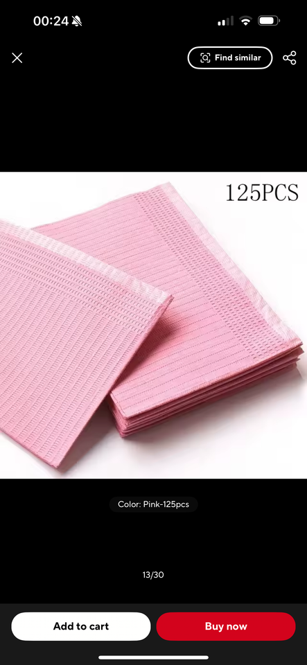 125Pcs pinkDisposable Waterproof Nails   Table Cover